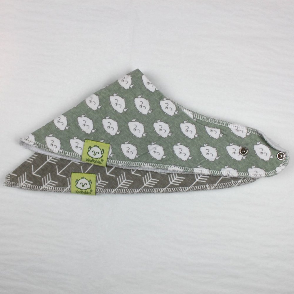 Keababies Organic Cotton Absorbent Cloth Bandana Bib Lot Of 2